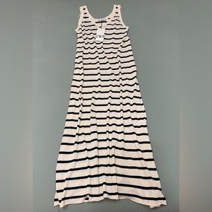 Zara Long Striped Knit dress size S Black/ Cream, Beach Dress